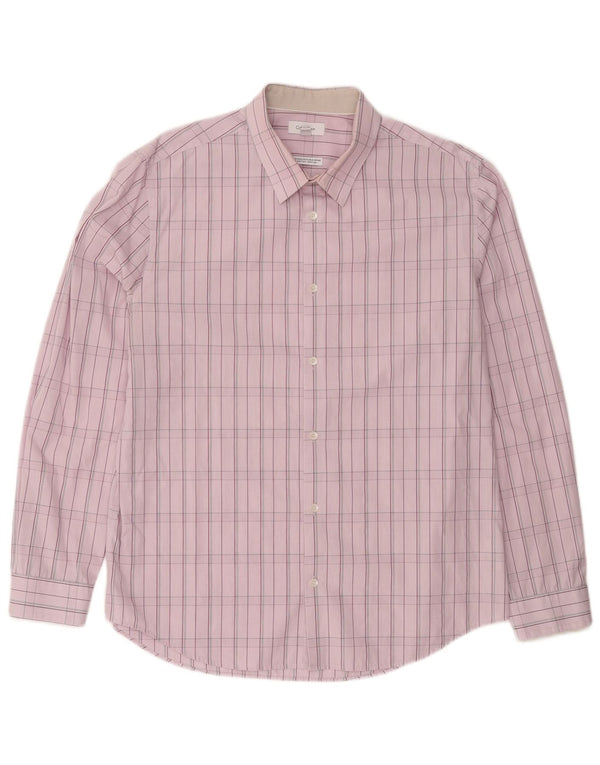 CALVIN KLEIN Camicia da uomo in cotone a quadri grandi rosa