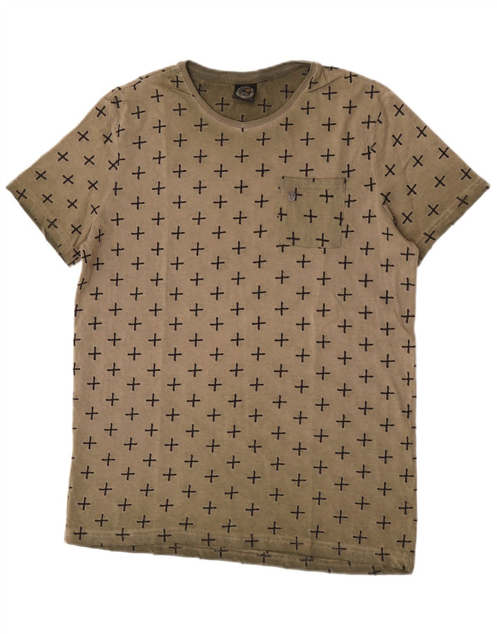 T-shirt da uomo con motivo astratto Scorpion Bay, cotone medio kaki