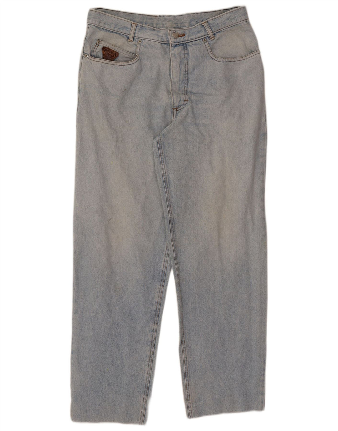 Jeans dritti da uomo vintage W34 L30 in cotone blu