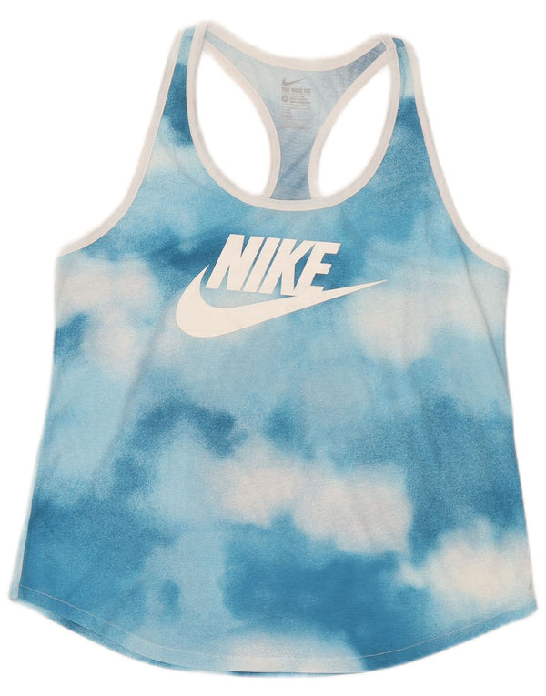 Canotta grafica da donna con taglio atletico Nike UK 18 XL blu tie dye
