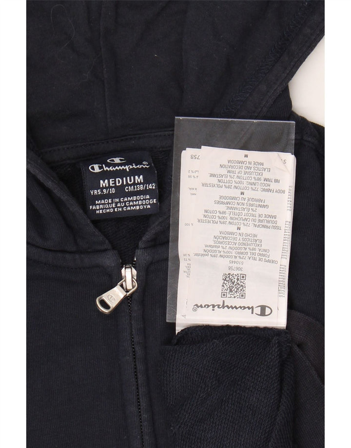 Felpa con cappuccio e zip grafica CHAMPION per ragazzi 9-10 anni medio blu navy