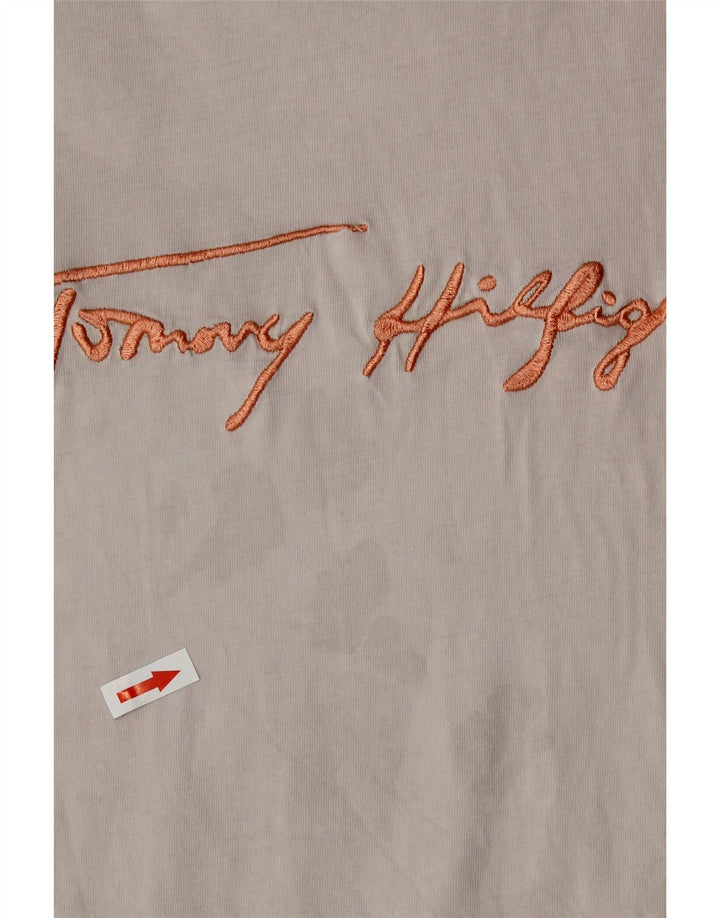 T-shirt grafica da donna Tommy Hilfiger Top UK 14 Cotone grigio medio
