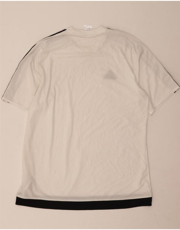 T-shirt Adidas Climalite da uomo, grande, in poliestere color block bianco