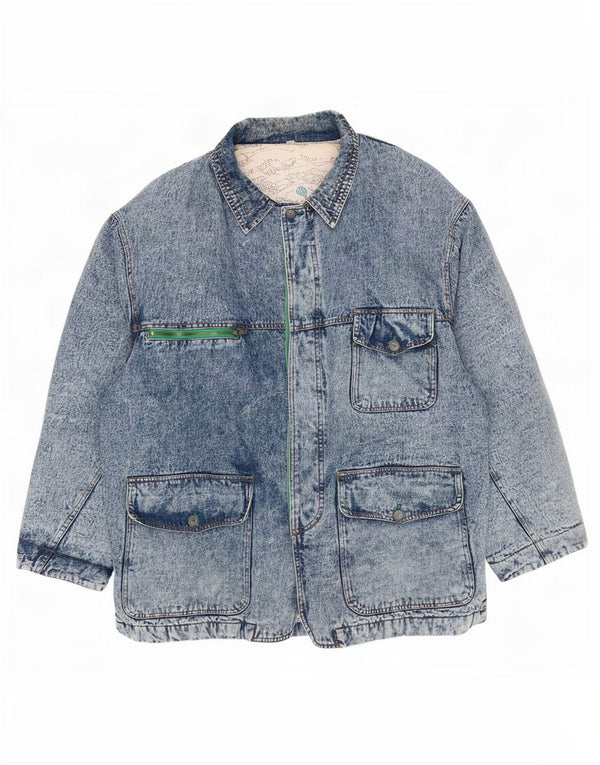 Cappotto vintage da uomo in denim IT 60/62 5XL in cotone blu