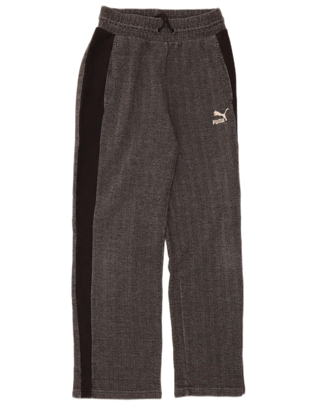 Pantaloni della tuta da donna PUMA UK 10 Small Grigi a spina di pesce