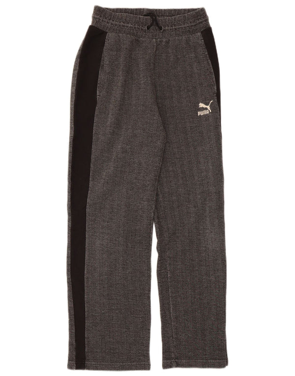Pantaloni della tuta da donna PUMA UK 10 Small Grigi a spina di pesce