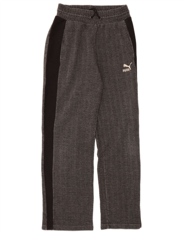 Pantaloni della tuta da donna PUMA UK 10 Small Grigi a spina di pesce