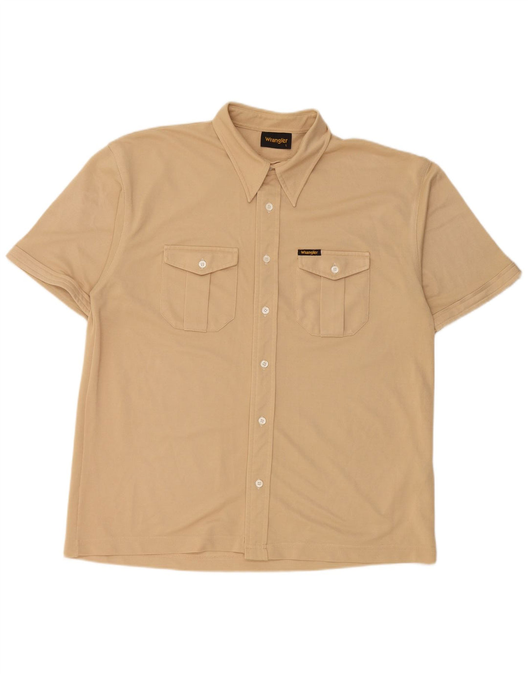 Camicia a maniche corte da uomo Wrangler grande in poliestere beige
