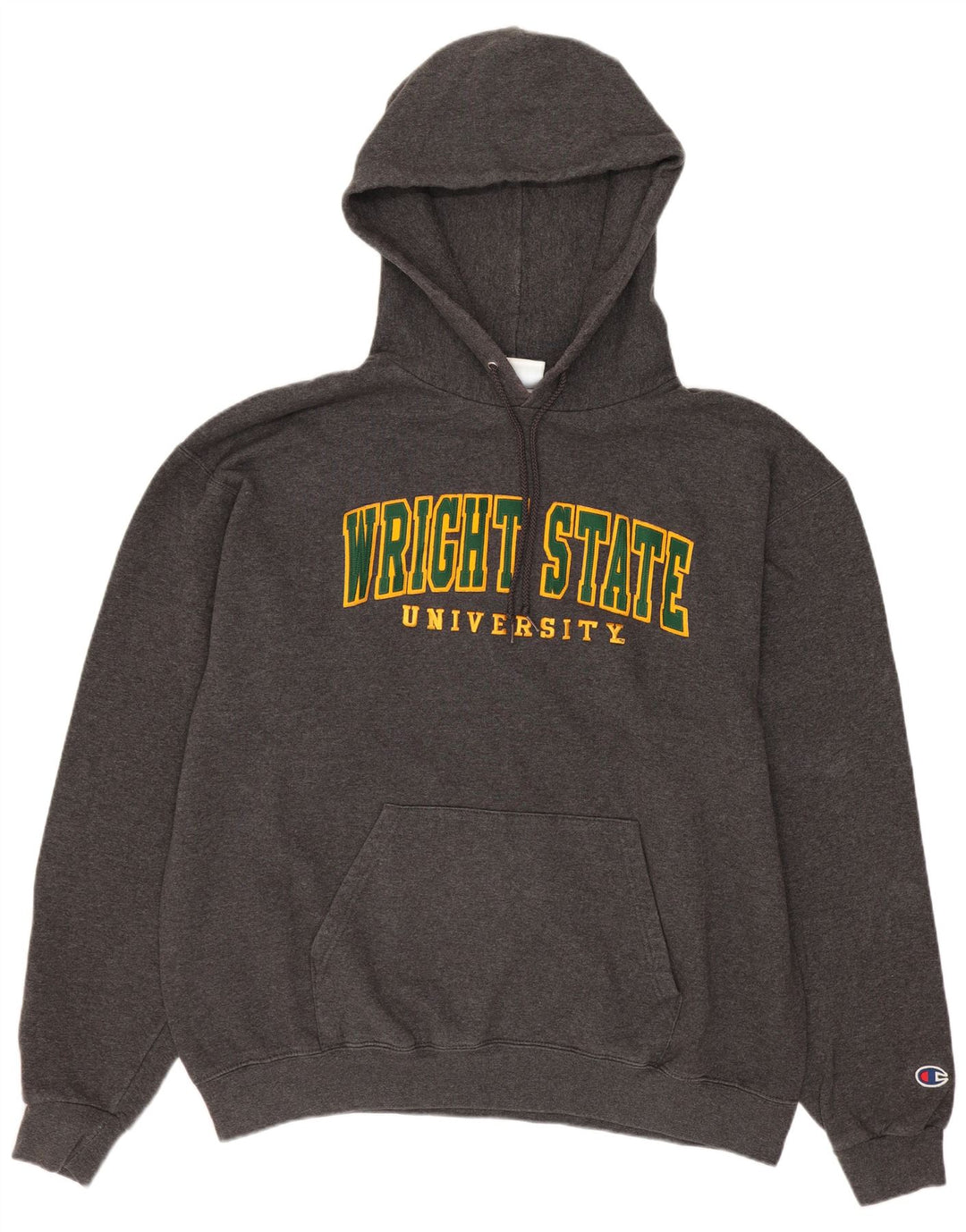 Felpa con cappuccio grafica Champion da uomo Wright State University, grande grigia