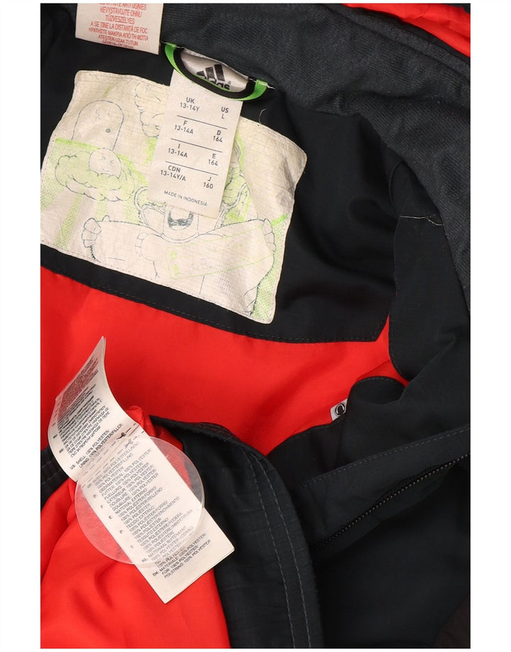 Giacca imbottita con cappuccio ADIDAS per ragazzi 13-14 anni Blu navy Colourblock