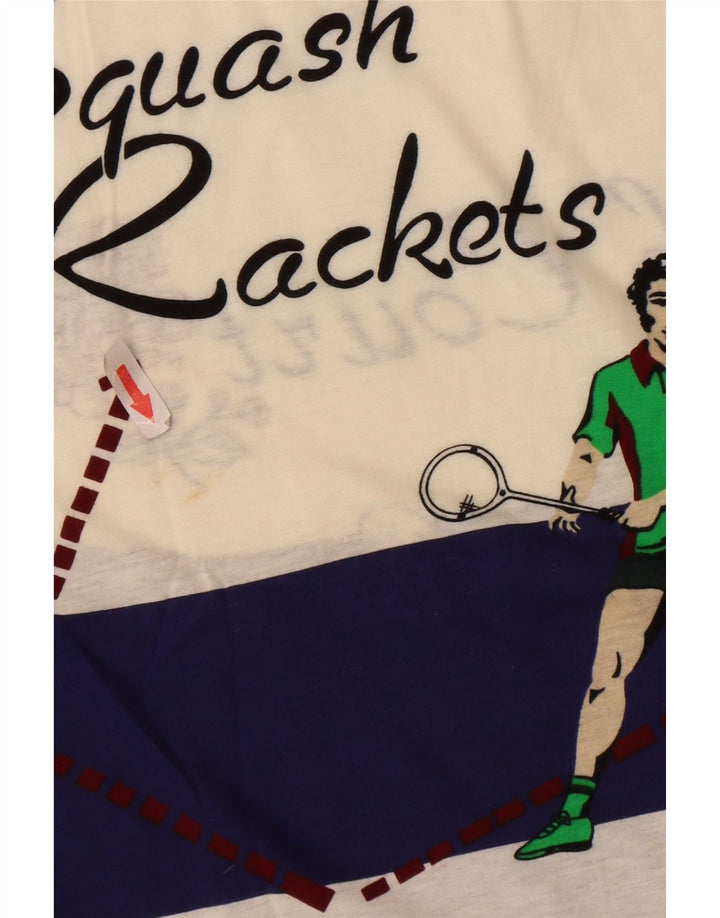 T-shirt grafica da uomo Cacharel Top grande in cotone color block bianco