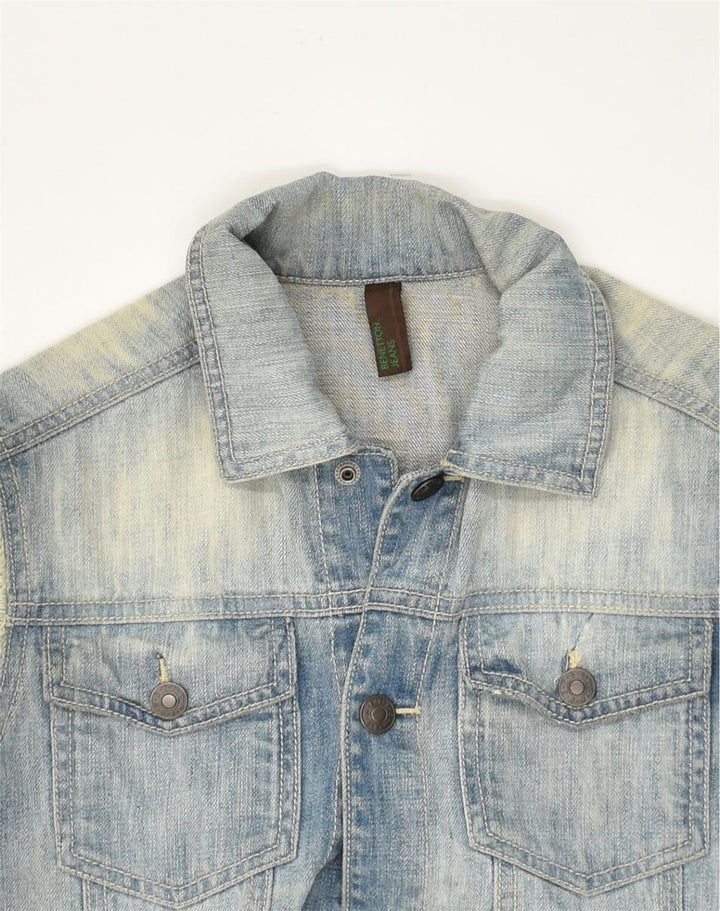 BENETTON Girls Denim Gilet 15-16 Years Blue Tie Dye Cotton | Vintage Benetton | Thrift | Second-Hand Benetton | Used Clothing | Messina Hembry 