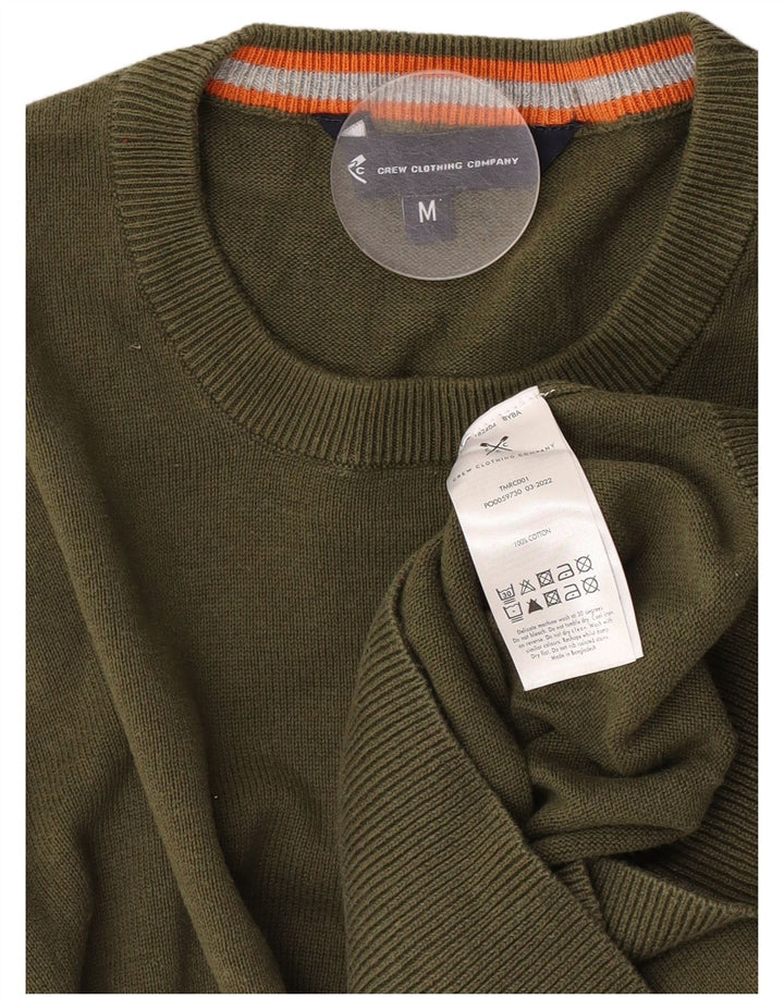 Crew Clothing Maglione da uomo con collo in cotone kaki medio