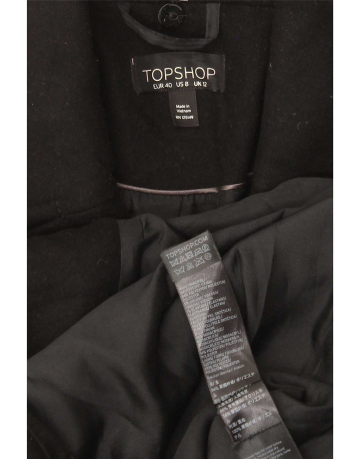 Cappotto da donna Topshop UK 12 poliestere nero medio