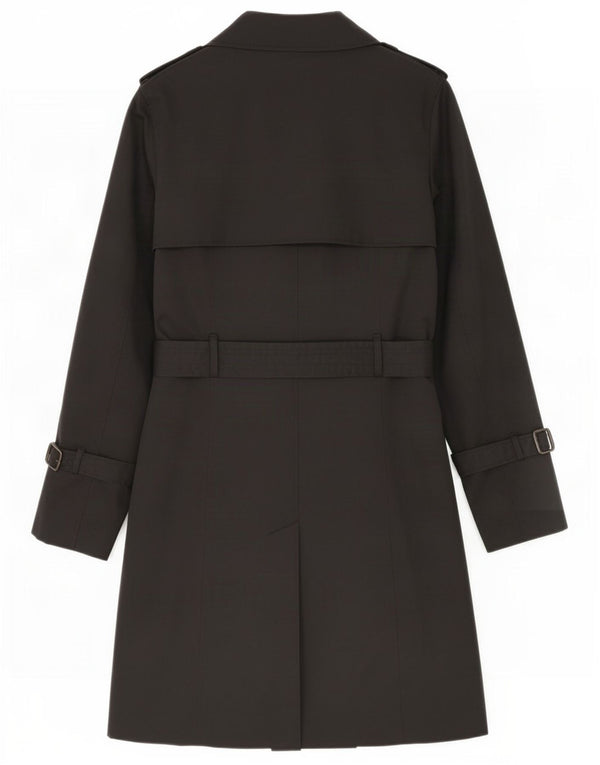 Marks & Spencer Womens Trench Coat UK 16 Large Black Cotton