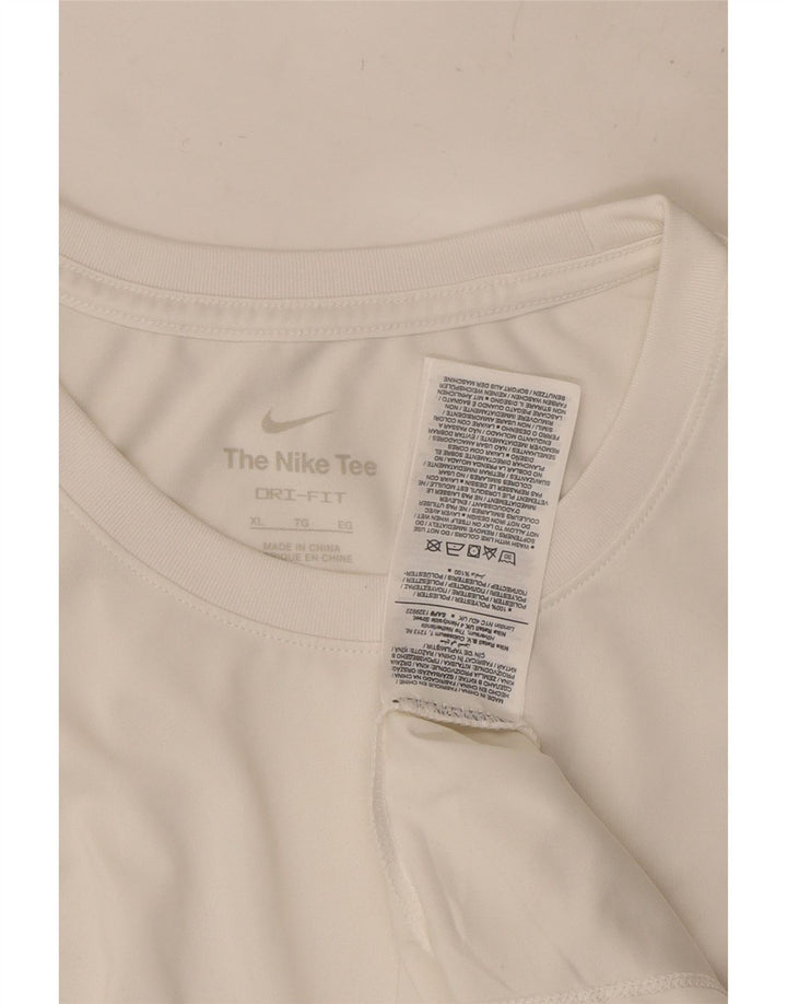 T-shirt NIKE da uomo Dri Fit Top XL poliestere bianco