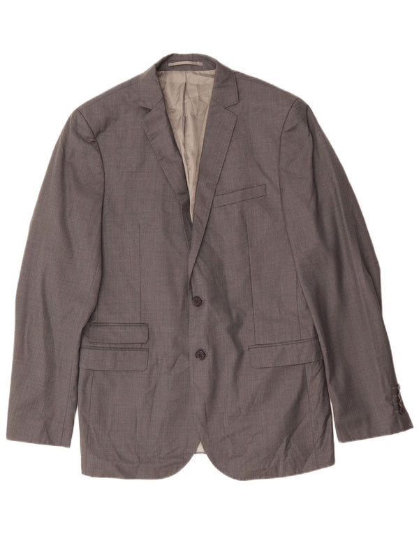Giacca blazer slim fit da uomo a 2 bottoni French Connection IT 52 XL in lana grigia
