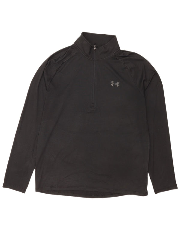 Top da tuta pullover con zip da uomo Under Armour, colore nero medio