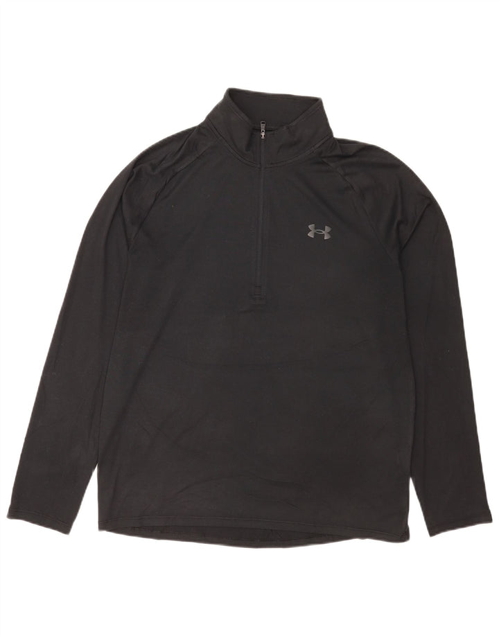 Top da tuta pullover con zip da uomo Under Armour, colore nero medio