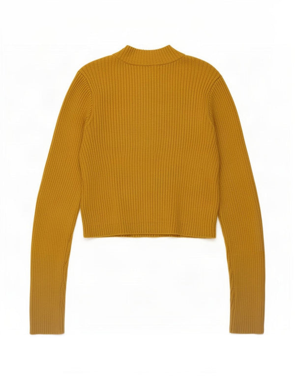 Topshop Maglione da donna con collo alto e corto UK 12 Giallo medio