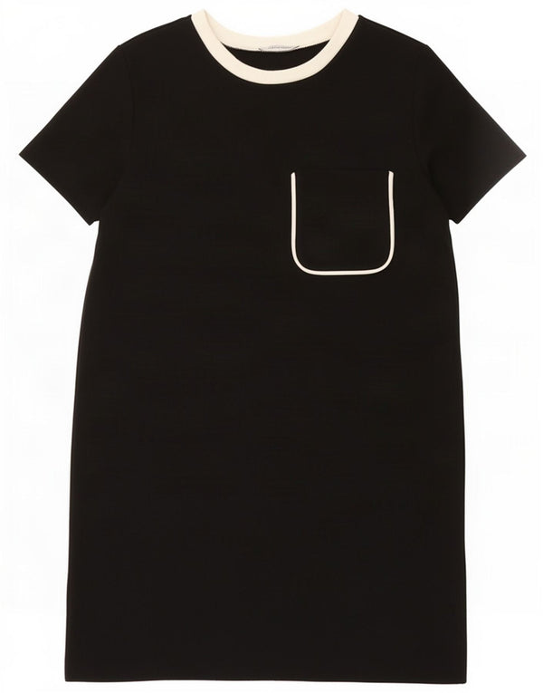 Abito T-shirt Trafaluc da donna Zara UK 12 cotone color block medio nero