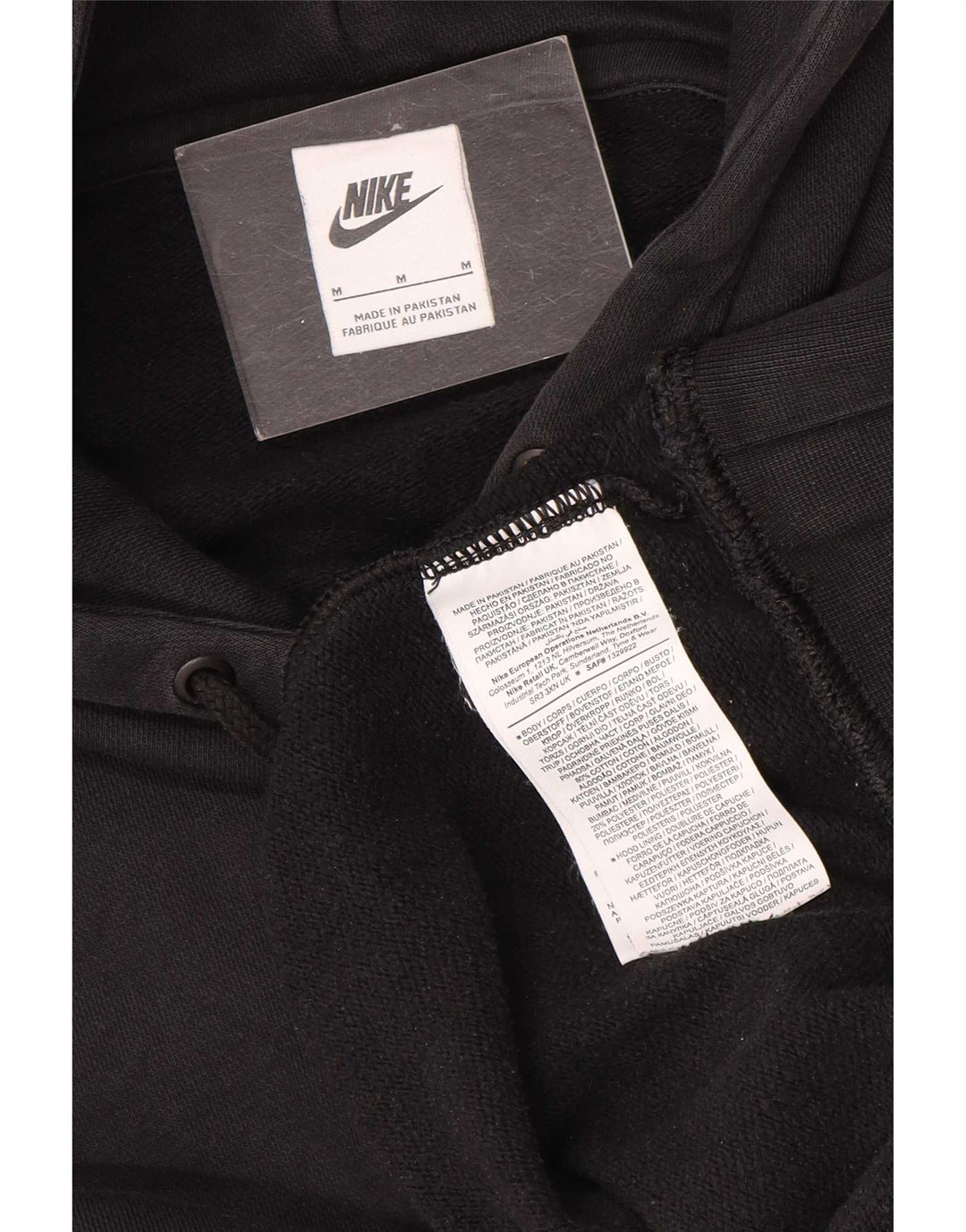 Felpa con cappuccio oversize da donna Nike UK 14 cotone medio nero