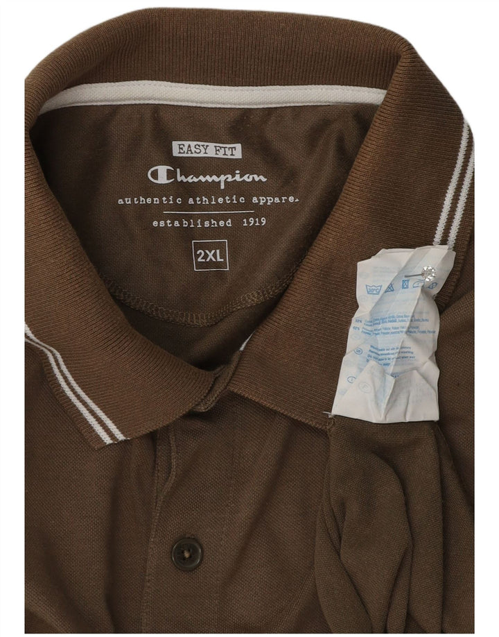 Polo Champion da uomo Easy Fit 2XL in cotone marrone