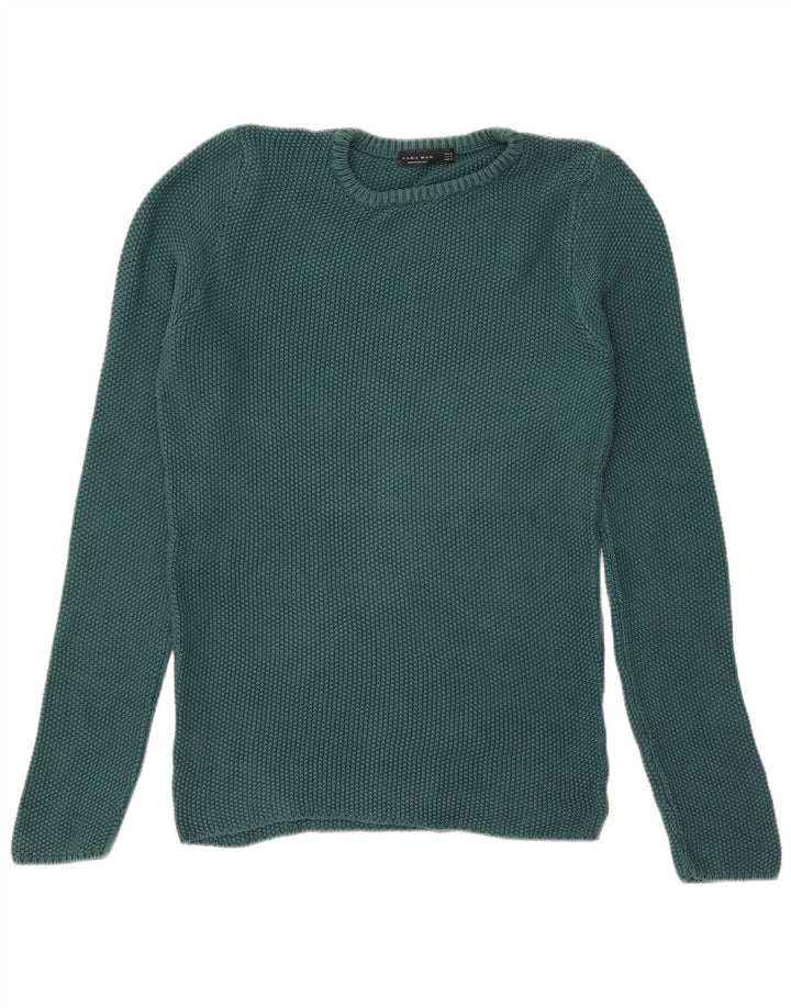 Maglione maglione girocollo da uomo Zara verde medio