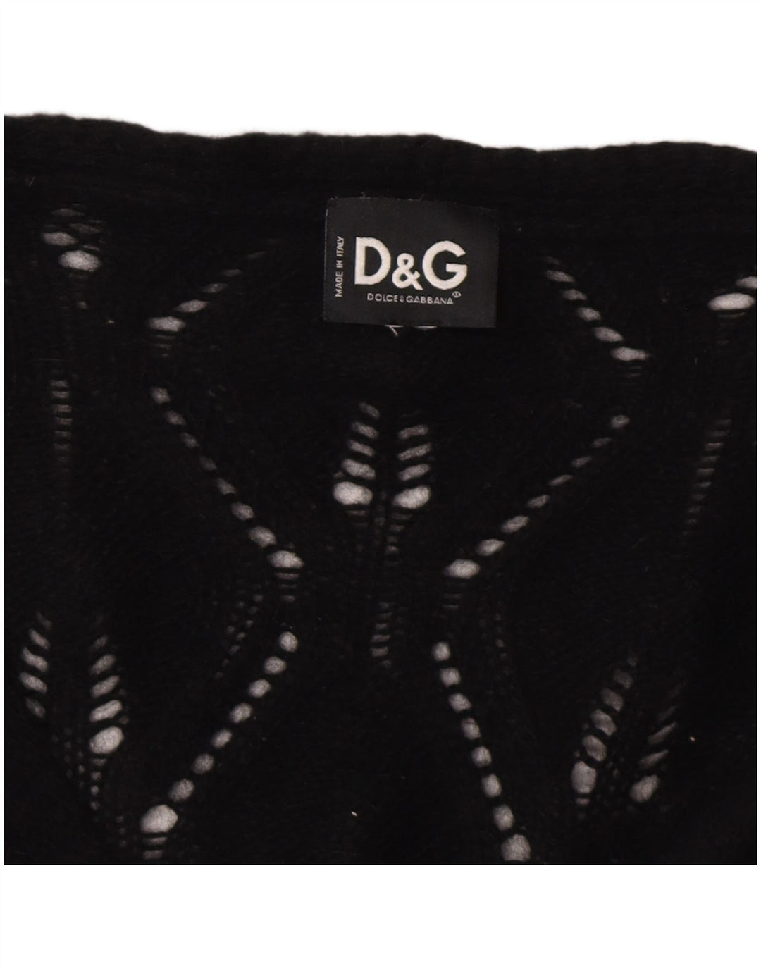 DOLCE & GABBANA Maglione cardigan da donna UK 8 Small Nero Poliammide