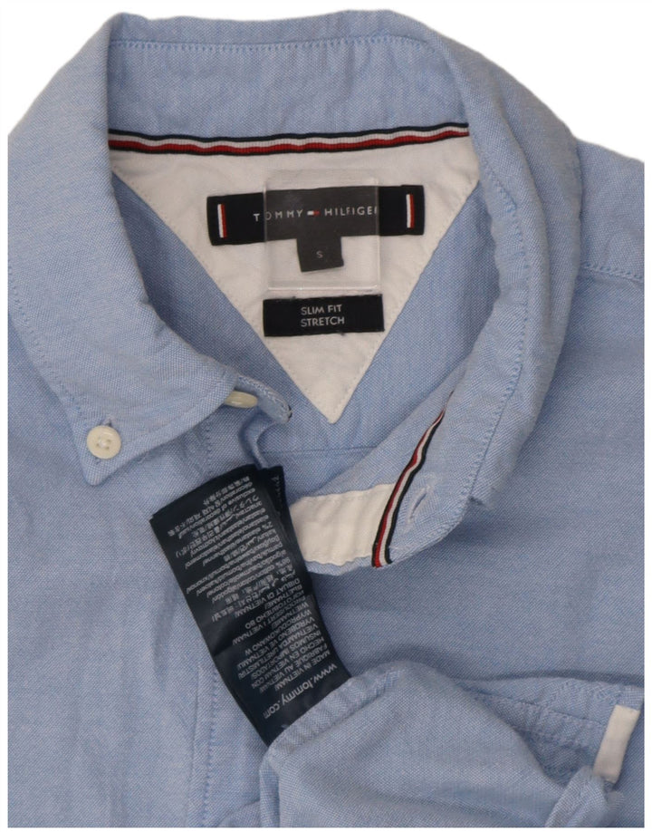 Camicia slim fit da uomo Tommy Hilfiger piccola in cotone blu