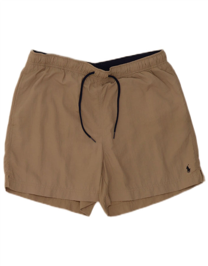 Pantaloncini da bagno da uomo Polo Ralph Lauren in nylon beige medio