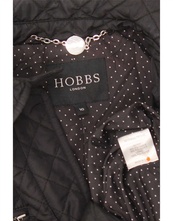 Cappotto trapuntato a vento da donna Hobbs UK 10 piccolo in nylon nero