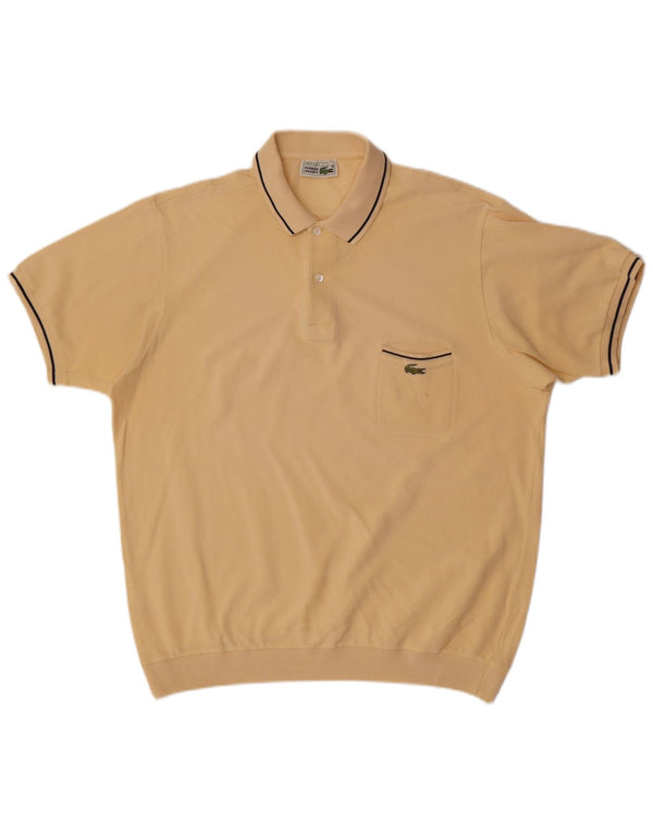 Maglione maglione da uomo Lacoste Sherpa con collo a polo taglia 7 2XL a righe gialle