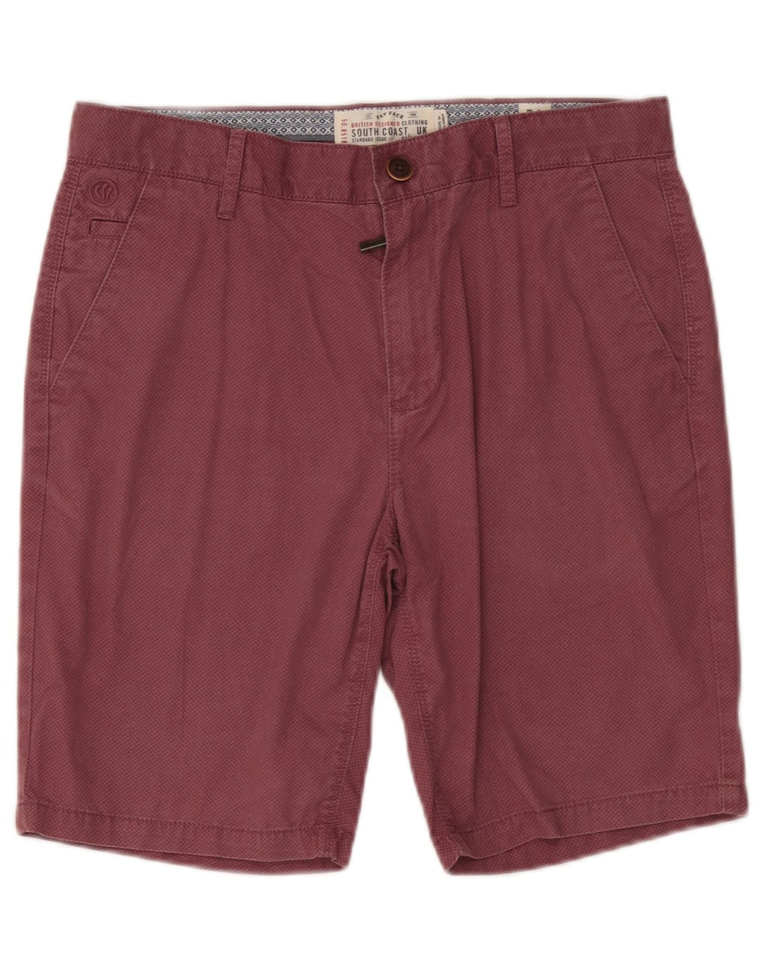 Pantaloncini chino da uomo con motivo astratto Fat Face W32 cotone bordeaux medio