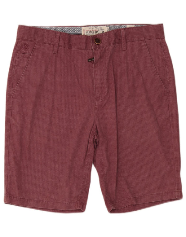 Pantaloncini chino da uomo con motivo astratto Fat Face W32 cotone bordeaux medio