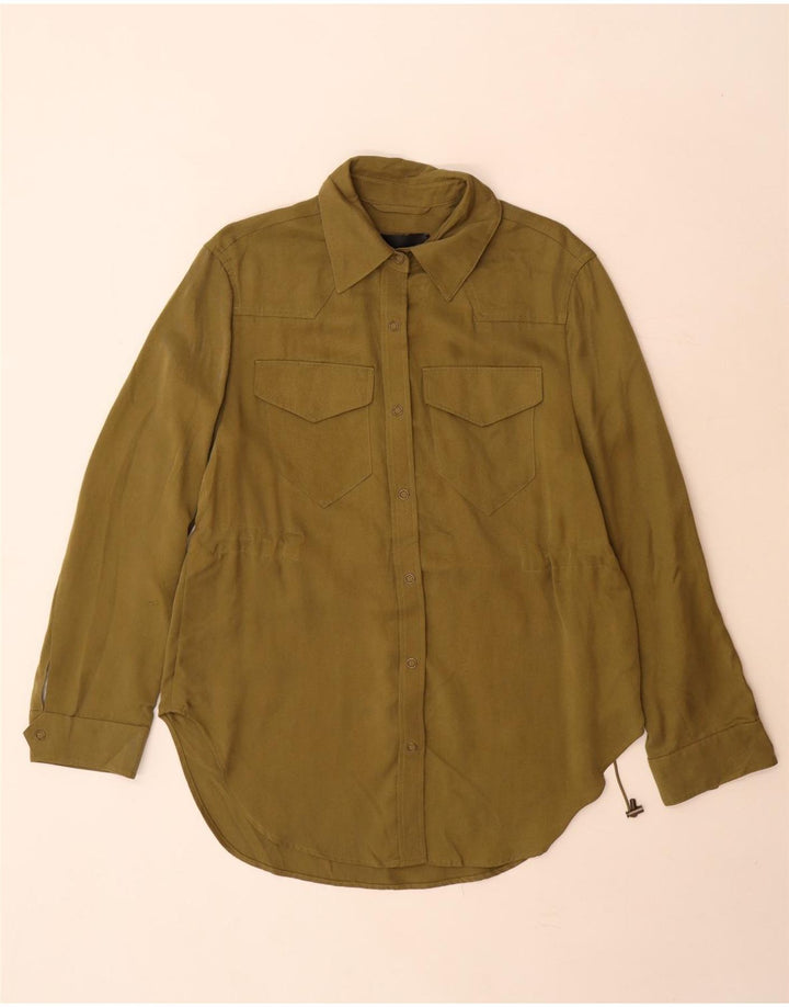 Camicia autografa da donna Marks & Spencer UK 8 Small Khaki Tencel