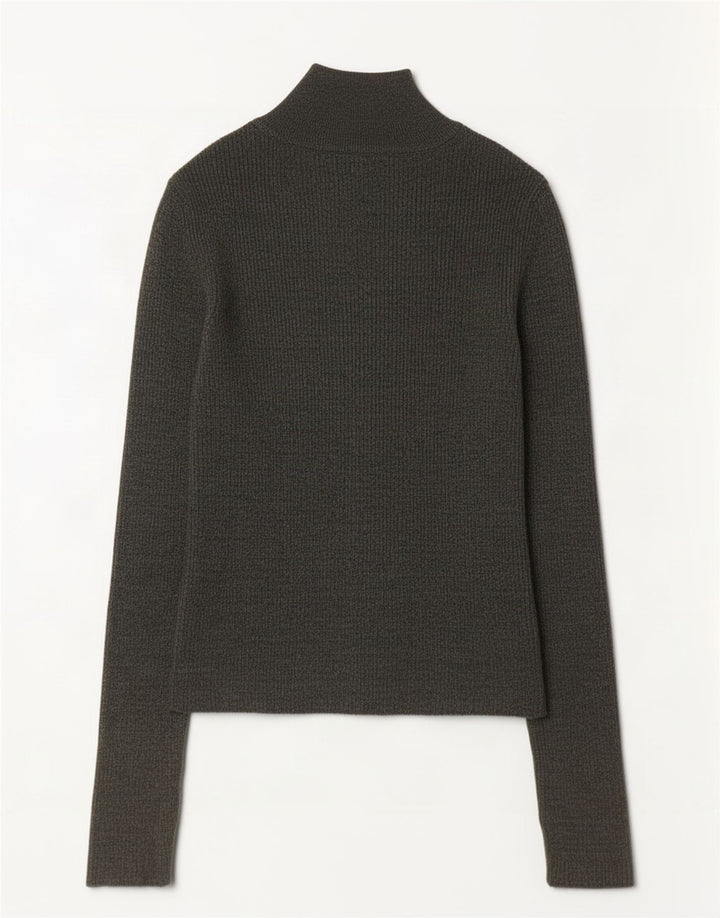 Maglione maglione a collo alto da donna Zara UK 14 grande cachi