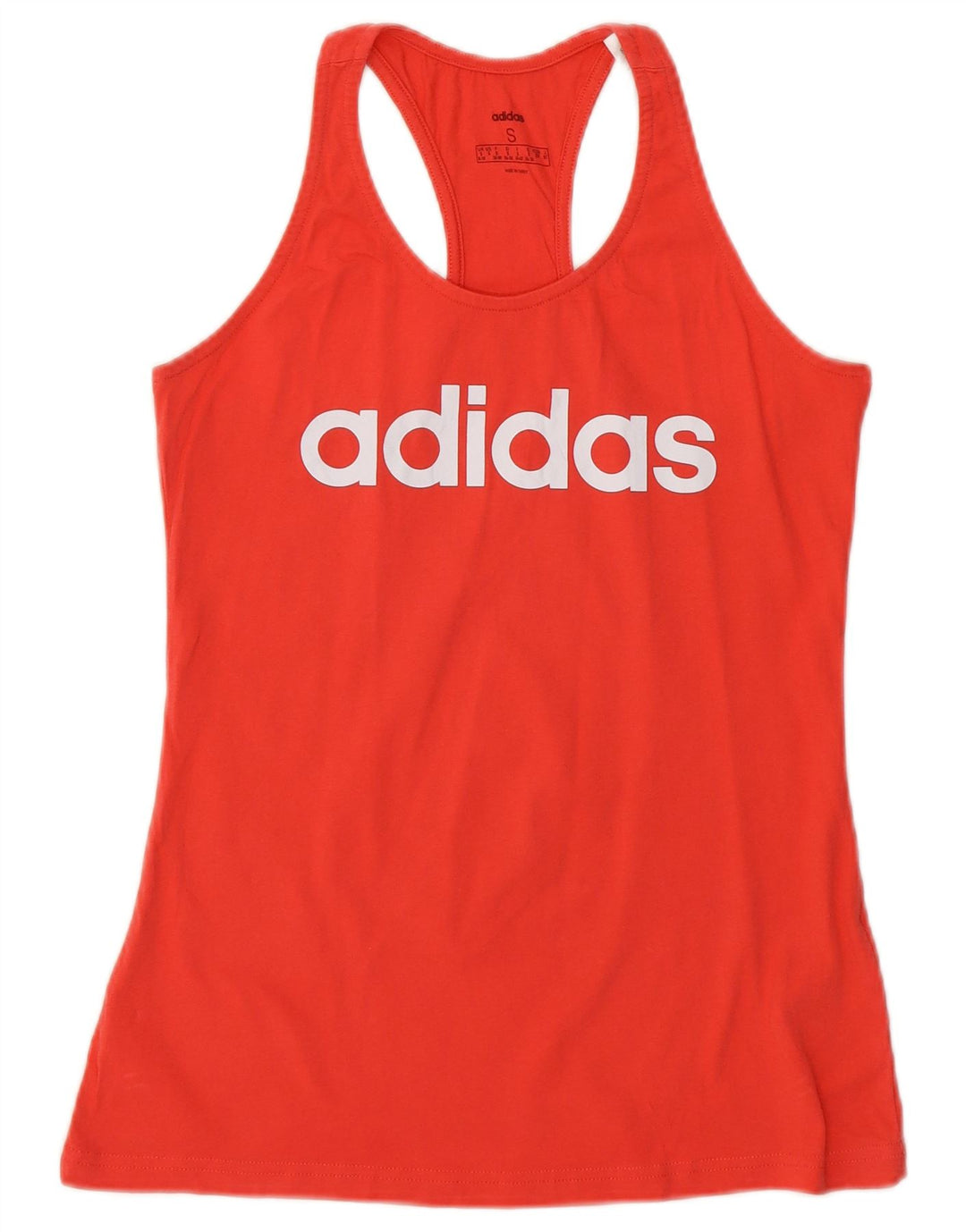 Canotta grafica da donna Adidas UK 8/10 piccola in cotone rosso