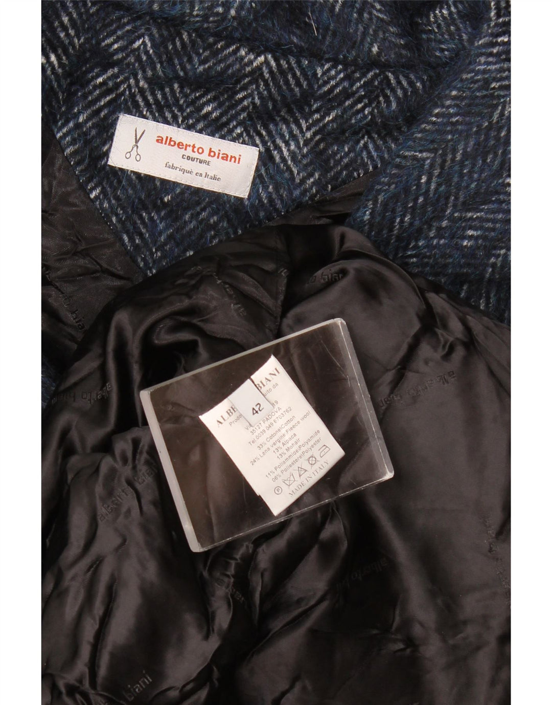 Giacca blazer da donna con maniche a 3/4 Alberto Biani IT 42 Blu navy medio