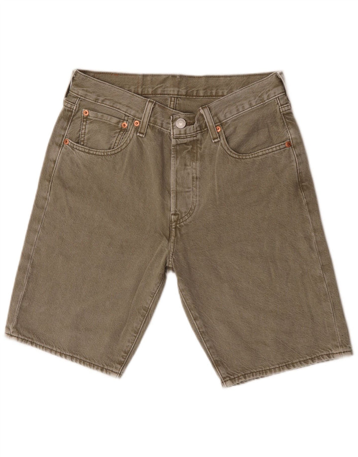 Pantaloncini di jeans Levi's 501 da uomo W28 piccoli in cotone kaki