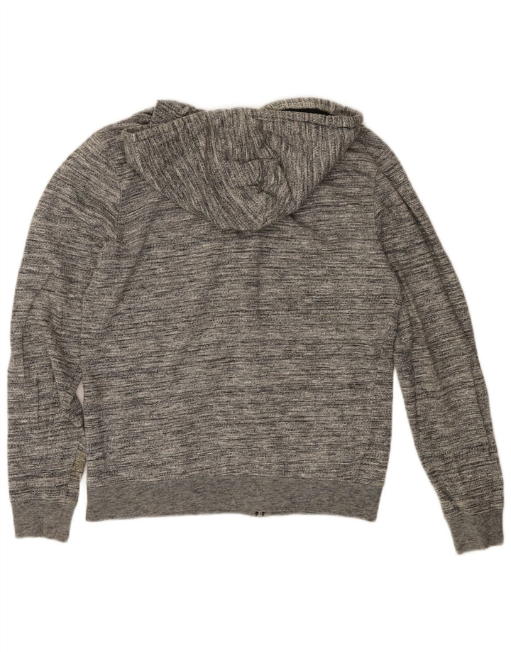 Maglione con cappuccio e zip Zara da uomo, grande, in cotone chiazzato grigio
