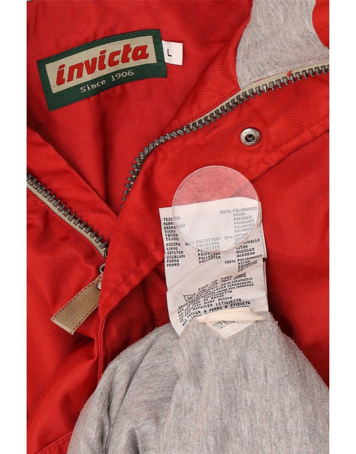 Giacca antipioggia da uomo con cappuccio Invicta UK 40 Large Rosso Poliammide