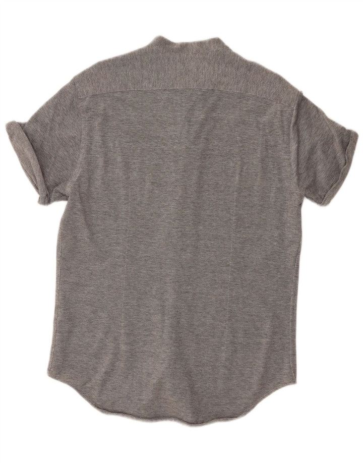 Camicia Zara da uomo slim fit grande in cotone grigio
