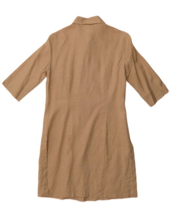 Abito chemisier a maniche corte da donna Stefanel UK 12 Ramie beige medio