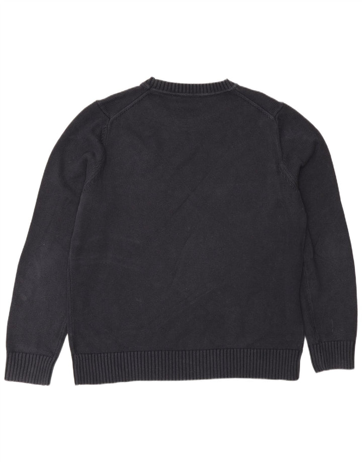 Maglione maglione girocollo da uomo Morris in cotone blu navy medio