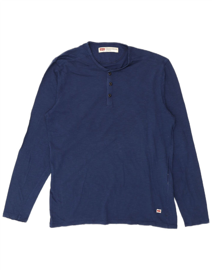 Levi's Mens Standard Fit Top manica lunga grande cotone blu