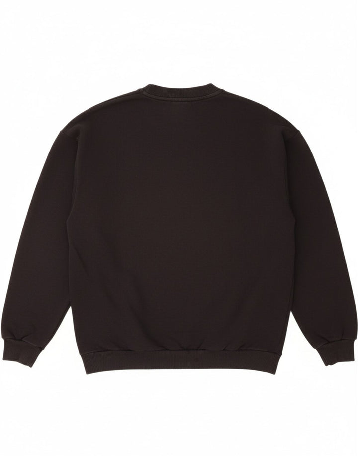 ADIDAS Womens Graphic Sweatshirt Jumper UK 12 Medium Black Cotton