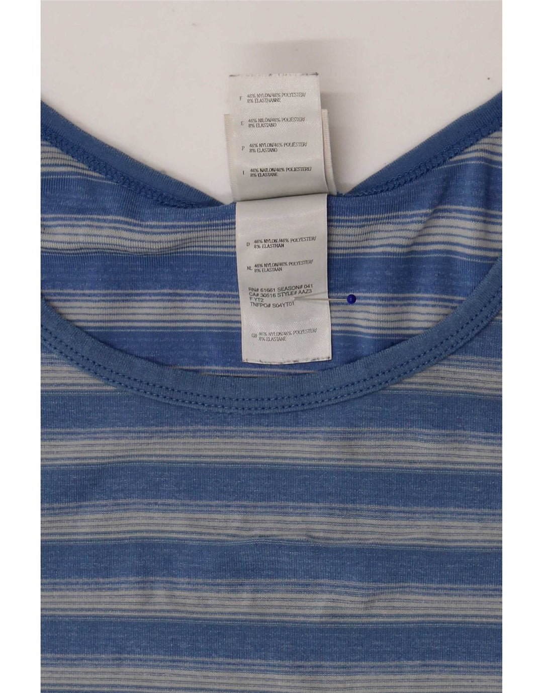 T-shirt da donna The North Face Top UK 16 poliestere a righe grandi blu