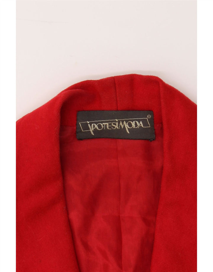 VINTAGE Womens Double Breasted Blazer Jacket UK 14 Medium Red Wool Vintage Vintage and Second-Hand Vintage from Messina Hembry 