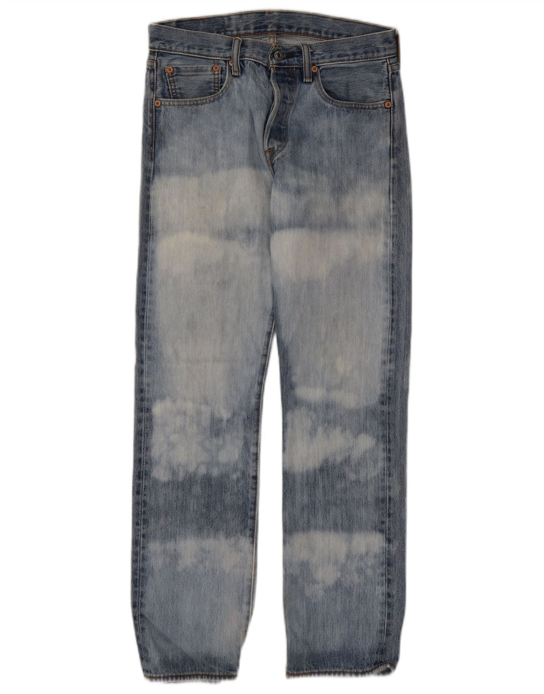 Levi's Uomo 501 Jeans dritti W29 L30 Blu Tie Dye Cotone